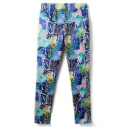 Pine Active Full Length Super Stretch Leggings with Sea Flora Print - Navy Blue