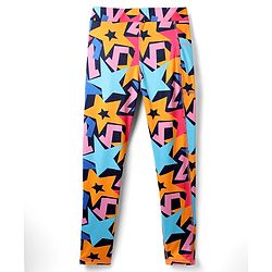 Pine Active Knit Super Stretch Leggings With Star Print - Multicolor