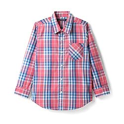 Pine Kids Cotton Woven Full Sleeves Checkered Shirt With T-Shirt - Multicolour