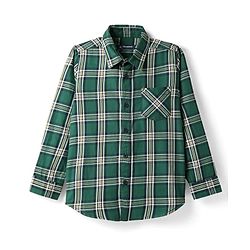 Pine Kids Cotton Woven Full Sleeves Checkered Shirt With T-Shirt - Green