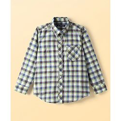Pine Kids Cotton Woven Full Sleeves Checks Shirt With T-Shirt - Multicolour