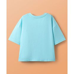 Pine Kids Disney Single Jersey Knit Oversize Drop Shoulder Half Sleeves Shorts Night Suit with Minnie & Friends Graphics - Light Blue & Pink