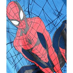 Pine Kids Marvel Single Jersey Knit Half Sleeves Shorts Night Suit with Spider Man Graphics - Blue