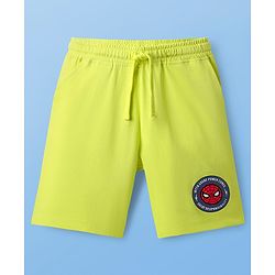 Pine Kids Marvel Single Jersey Knit Half Sleeves Shorts Night Suit with Spider-Man Graphics - Neon Green