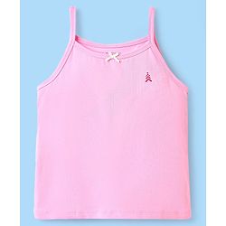 Pine Kids Cotton Elastane Knit Singlet Sleeves Slips With Strawberry Print Pack of 3 (Color May Vary)