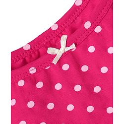Pine Kids Cotton Elastane Knit Slips With Polka Dots & Heart Print Pack Of 3 - Pink Red & White
