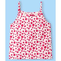 Pine Kids Cotton Elastane Knit Singlet Sleeves Bow & Polka Dot Printed Slips Pack of 3 (Color May Vary)
