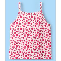 Pine Kids Cotton Elastane Knit Singlet Sleeves Bow & Polka Dot Printed Slips Pack of 3 (Color May Vary)