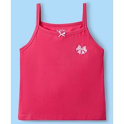 Pine Kids Cotton Elastane Knit Singlet Sleeves Bow & Polka Dot Printed Slips Pack of 3 (Color May Vary)