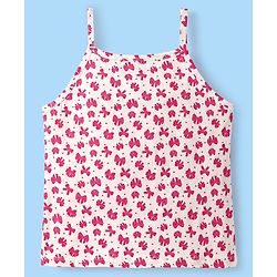 Pine Kids Cotton Elastane Knit Singlet Sleeves Bow & Polka Dot Printed Slips Pack of 3 (Color May Vary)