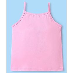 Pine Kids Cotton Elastane Knit Singlet Sleeves Love & Heart Printed Slips Pack of 3 (Color May Vary)
