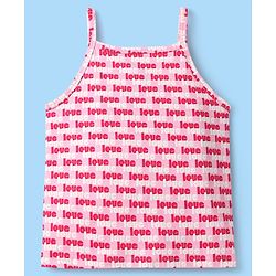Pine Kids Cotton Elastane Knit Singlet Sleeves Love & Heart Printed Slips Pack of 3 (Color May Vary)