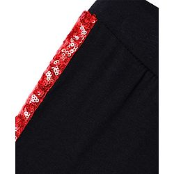 Pine Kids Cotton Knit Full Length Leggings With Tape Detailing & Stretch - Black