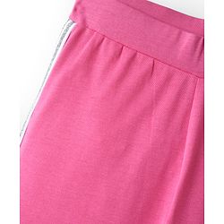 Pine Kids Cotton Knit Full Length Solid Colour Leggings - Pink