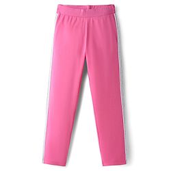 Pine Kids Cotton Knit Full Length Solid Colour Leggings - Pink