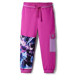 Pine Kids Cotton Knit Full Length Lounge Pant With Anime Character Print - Pink