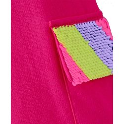 Pine Kids Cotton Knit Full Length Lounge Pant with Sequin Detailing - Dark Pink