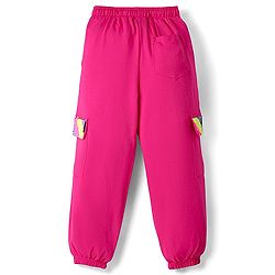Pine Kids Cotton Knit Full Length Lounge Pant with Sequin Detailing - Dark Pink