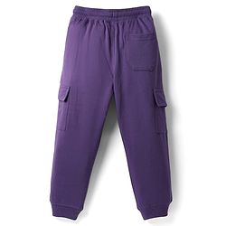 Pine Kids Cotton Knit Full Length Lounge Pant with Text Print - Purple