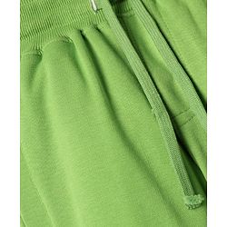 Pine Kids Cotton Knit Full Length Lounge Pants With Brooklyn Text Print - Green