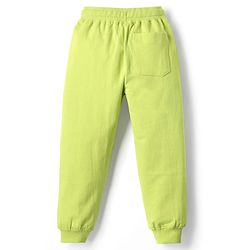 Pine Kids Cotton Knit Full Length Lounge Pant With Text Print - Lime Green