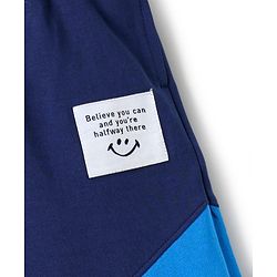 Pine Kids Cotton Knit Full Length Lounge Pants with Cut & Sew Design - Blue
