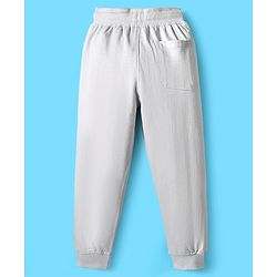 Pine Kids Cotton Knit Full Length Lounge Pant with Text Print - Grey