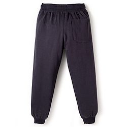 Pine Kids Cotton Knit Full Length Lounge Pant with Text Print - Navy Blue