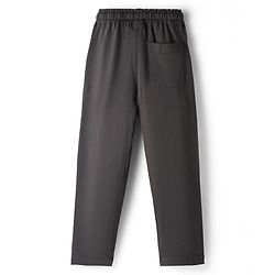 Pine Kids Cotton Knit Full Length Track Pant With New Goals Text Print - Black