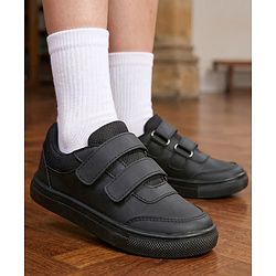 Pine Kids Velcro Closure School Shoes - Black