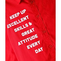 Pine Kids 100% Cotton Full Sleeves Shirt With Text Print - Red