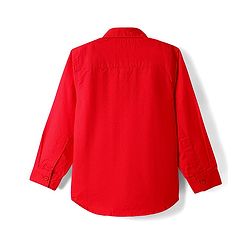 Pine Kids 100% Cotton Full Sleeves Shirt With Text Print - Red