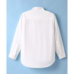 Pine Kids Cotton Woven Full Sleeves Shirt with Los Angeles Text Print - White