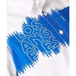 Pine Kids Cotton Woven Full Sleeves Shirt with Los Angeles Text Print - White