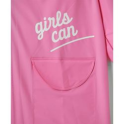 Pine Kids Full Sleeves Hooded Raincoat - Dark Pink
