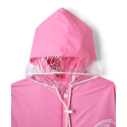 Pine Kids Full Sleeves Hooded Raincoat - Dark Pink