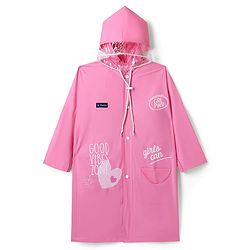 Pine Kids Full Sleeves Hooded Raincoat - Dark Pink