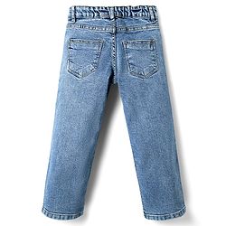 Pine Kids Denim Woven Full Length Washed Jeans-Blue