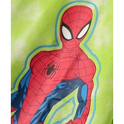 Pine Kids Marvel Single Jersey Knit  Drop Shoulder Half Sleeves T-Shirt With Front And Back Spider-Man Graphics And Ombre Effect - Limegreen
