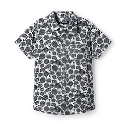 Pine Kids Viscose Woven Half Sleeves Shirt With Floral Print - White