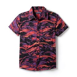 Pine Kids Viscose Woven Half Sleeves Marble Printed Shirt - Multicolour