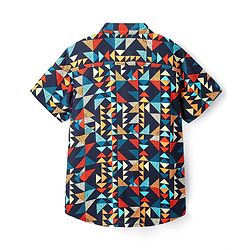 Pine Kids Viscose Woven Half Sleeves Shirt With Abstract Print - Multicolour