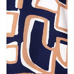 Pine Kids Viscose Woven Half Sleeves Abstract Printed Shirt - Navy Blue