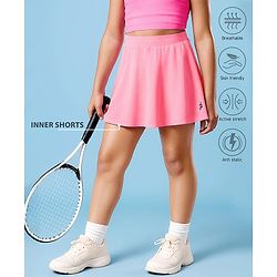Pine Active Knit Super Stretch Skorts  with Brand Logo Print - Pink