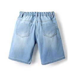 Pine Kids Cotton Woven Knee Length Shorts With Patch - Light Blue