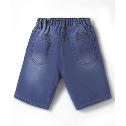 Pine Kids Woven Knee Length Shorts With Patch Detailing - Blue