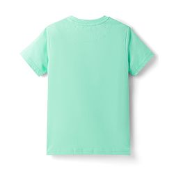 Pine Kids Cotton Knit Half Sleeves T-Shirt with Nautical Theme Print - Mint