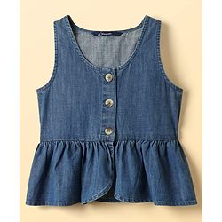Pine Kids Cotton Woven Full Sleeves Frock With Jacket - White