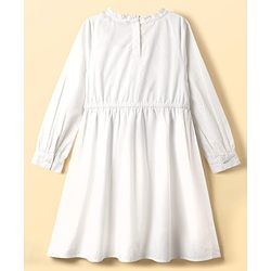 Pine Kids Cotton Woven Full Sleeves Frock With Jacket - White