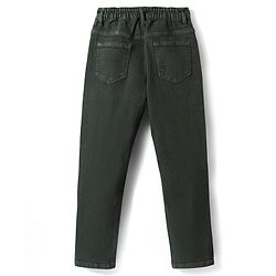 Pine Kids Woven Full Length Washed Denin Jeans - Dark Green